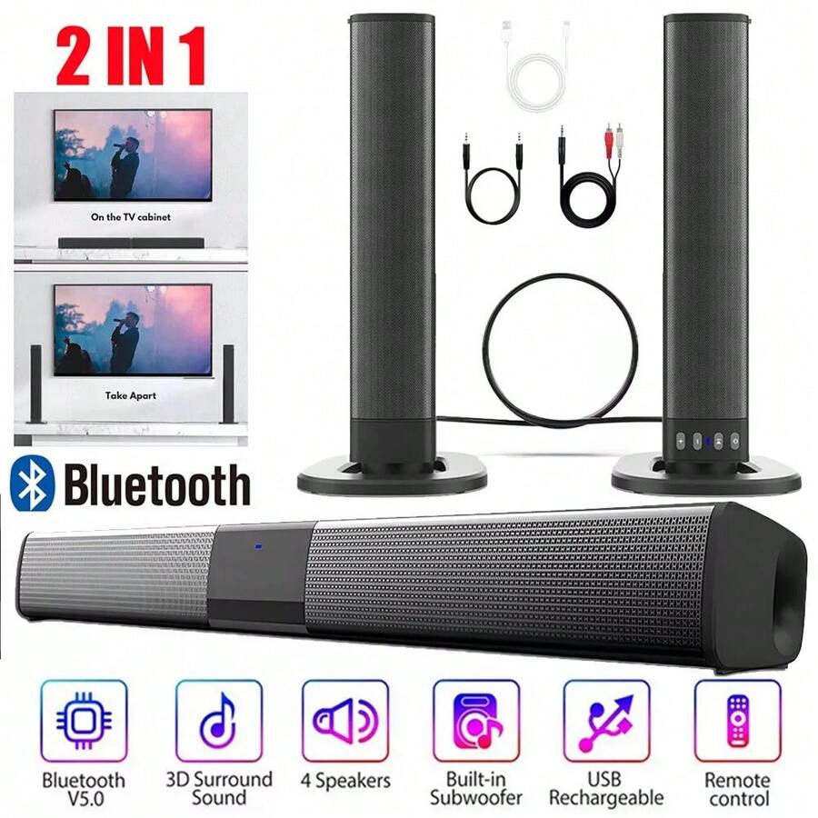 Home Cinema With Wireless Rear Speakers - Barre de son Bluetooth 5.0 pour