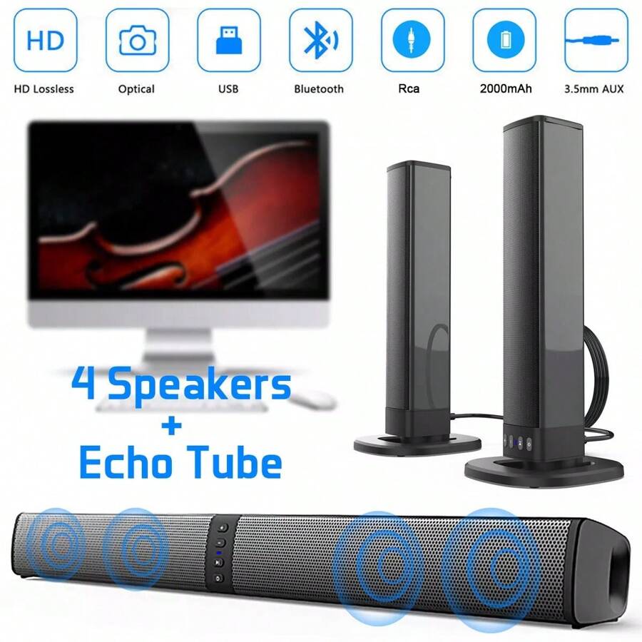 Barre de son Bluetooth 5.0 pou - Home Cinema With Wireless Rear Speakers avis et prix