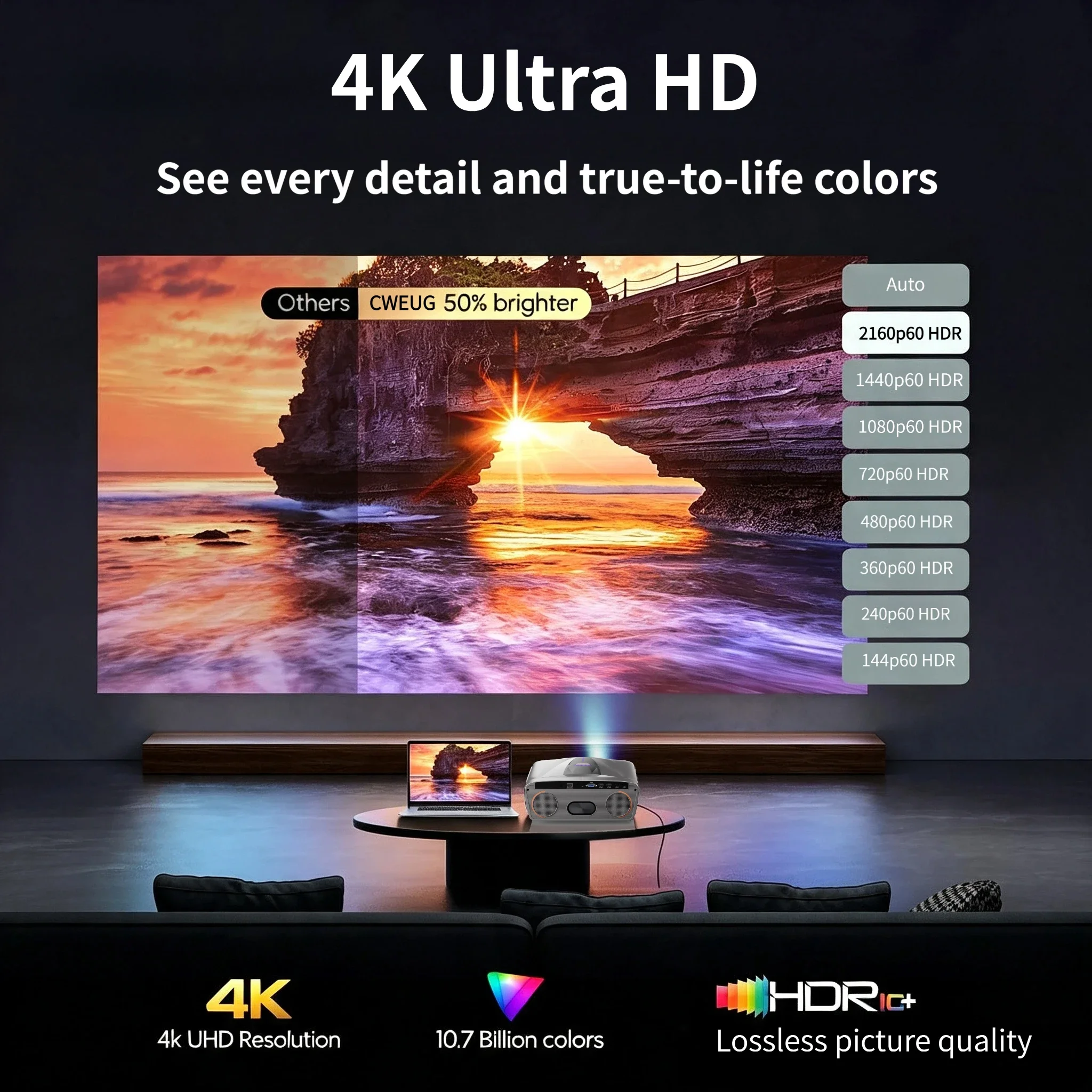 Nouveau projecteur E9 4KUHD in - Home Cinema Karaoke Projector avis et prix