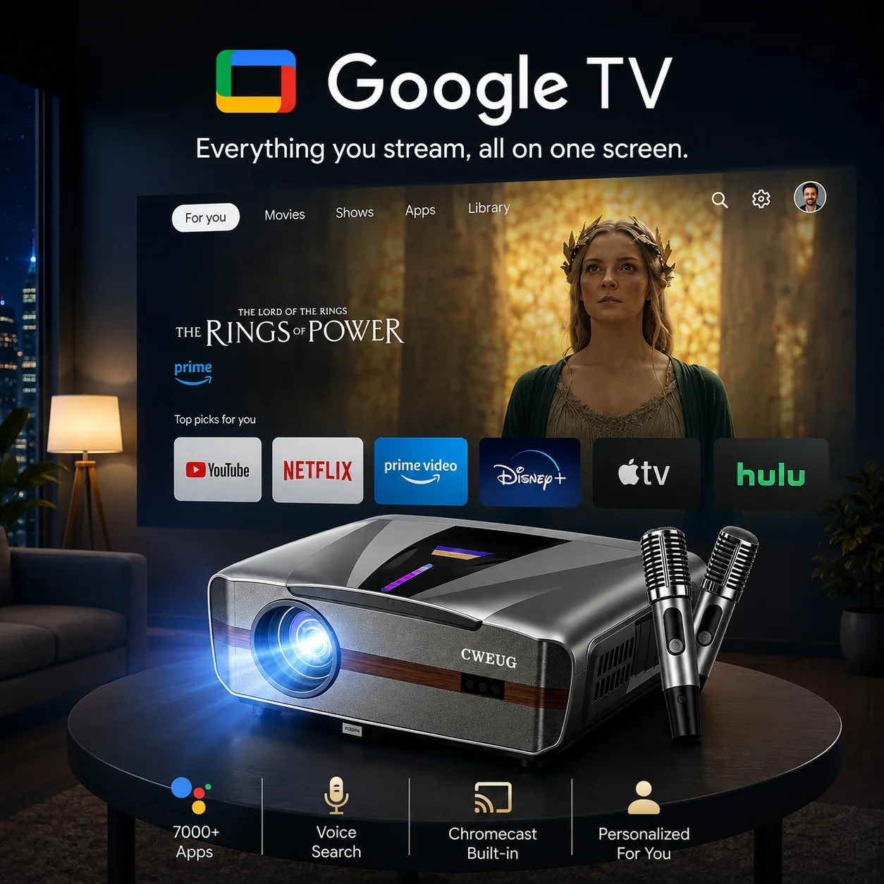 Nouveau projecteur E9 4KUHD in - Home Cinema Karaoke Projector avis et prix