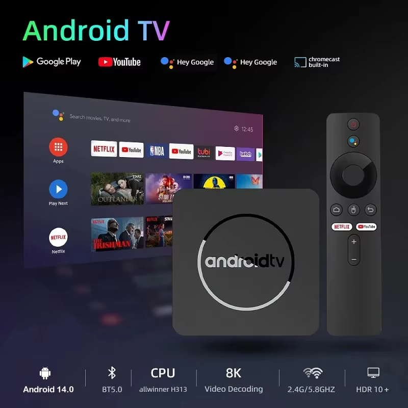 Boîtier Smart TV Android 14 Q1 - Home Cinema Media Player avis et prix