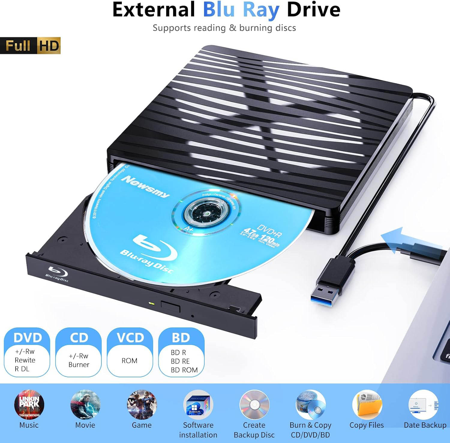 Lecteur optique Blu-ray extern - Blu Ray Disc Player avis et prix